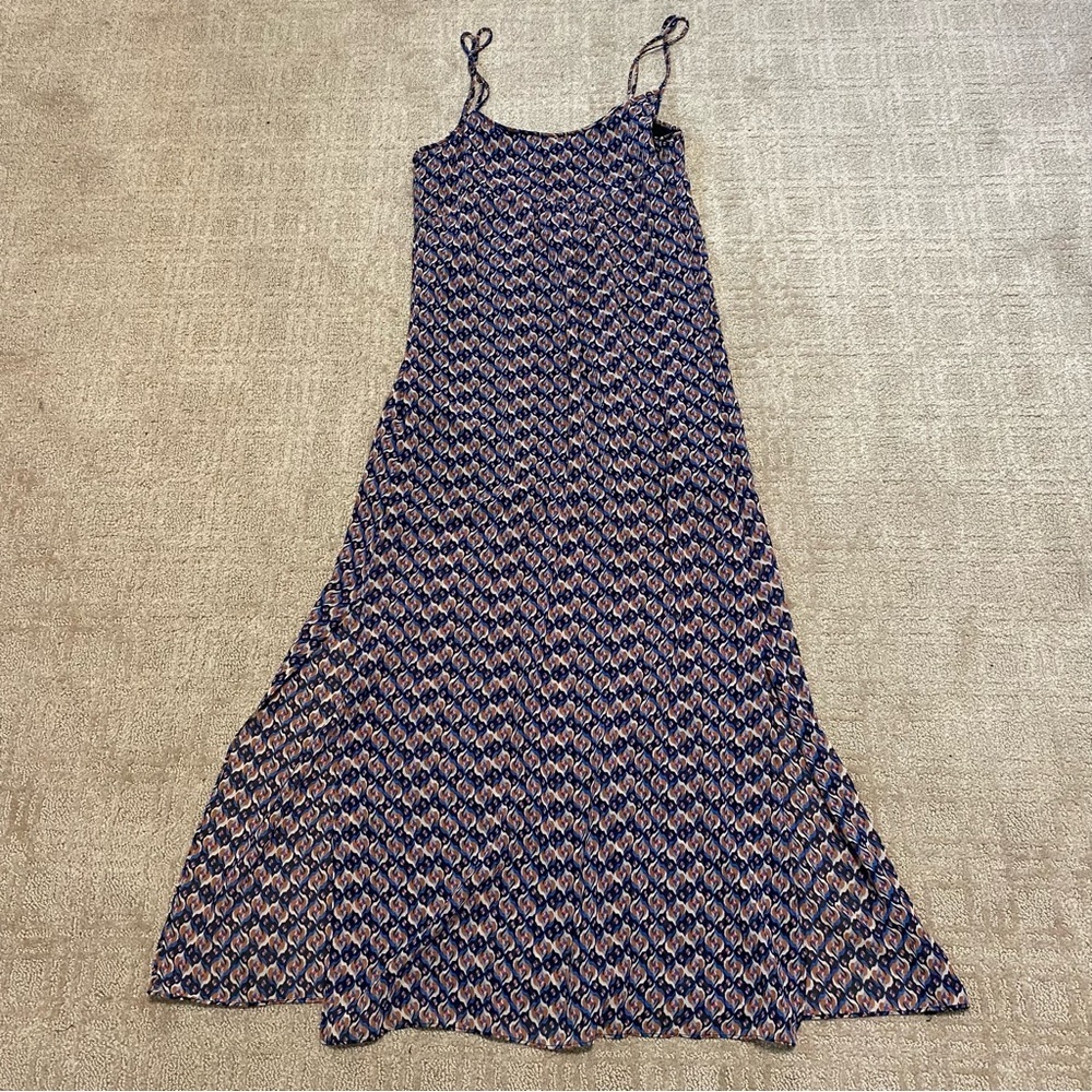 Zara Geometric Print Chiffon Maxi Dress ~ Size XS - Picture 7 of 16